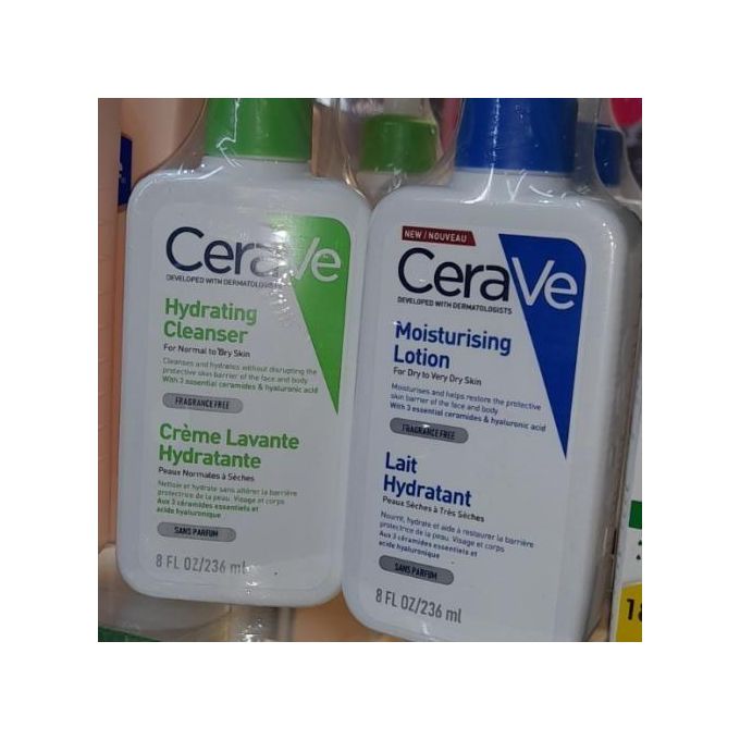 Cerave Moisturizing Face & Body Cleanser + Lotion With Hyaluronic Acid -236ml