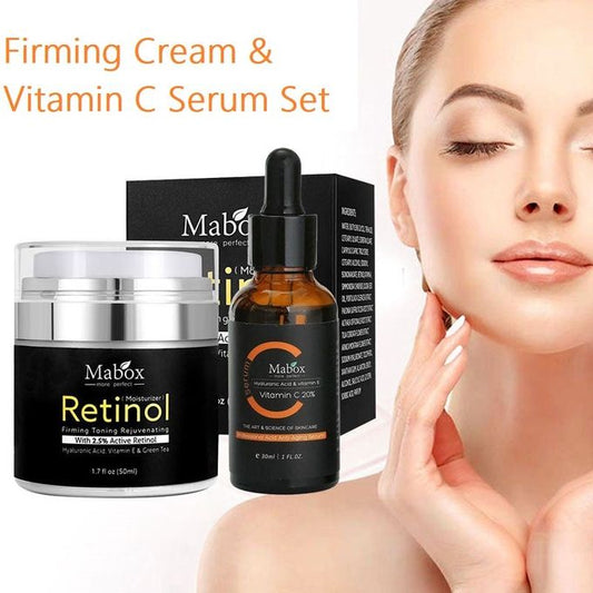 Mabox Retinol Cream Moisturizer + Vitamin C Face Serum Set