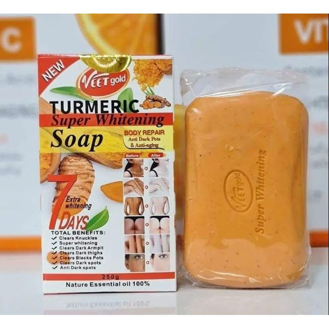 VEET GOLD  Tumeric Super Whitening Soap - Anti Dark Spots/ Anti Aging